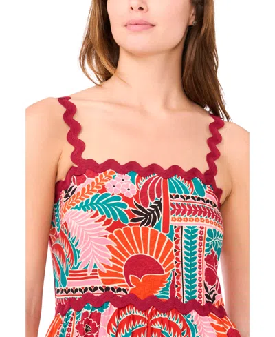 Msk Petite Sleeveless Square-neck Maxi Dress In Multi