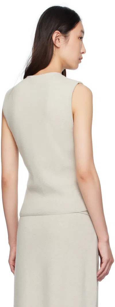 Le17septembre Gray Button Down Knit Tank Top