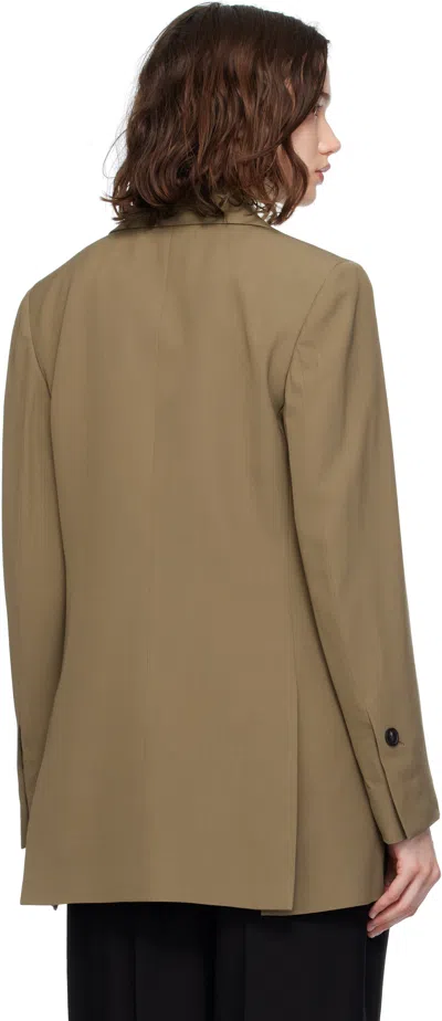 Ferragamo Khaki Single Breasted Blazer In Brown