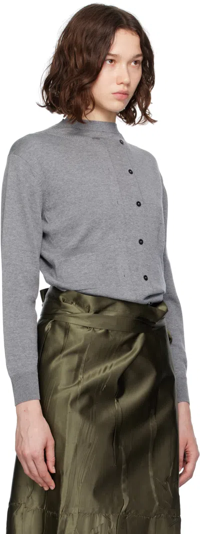 Marie Adam-leenaerdt Gray Trompe L'oeil Cardigan