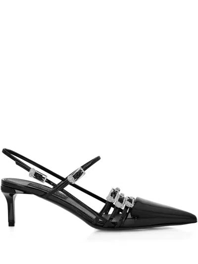 Philipp Plein Crystal-buckle Slingback Pumps In Black