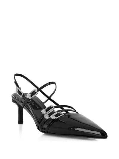 Philipp Plein Crystal-buckle Slingback Pumps In Black