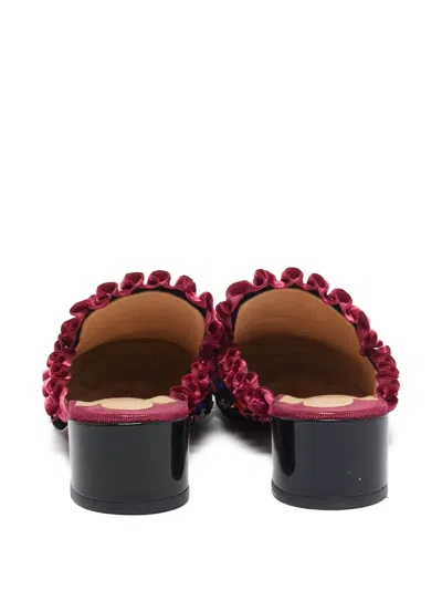 Pre-owned Christian Louboutin 2024 40mm Embellished Velvet Mules In Black