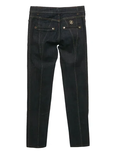 Pre-owned Roberto Cavalli Vintage 2007 Logo-detailed Jeans