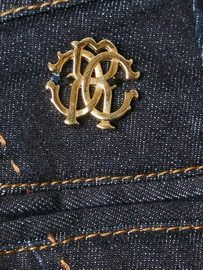 Pre-owned Roberto Cavalli Vintage 2007 Logo-detailed Jeans