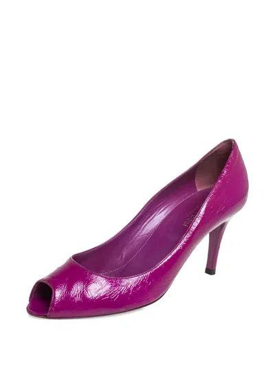 Pre-owned Sergio Rossi Vintage 2023  75mm Peep-toe Pumps In Purple