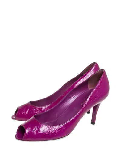 Pre-owned Sergio Rossi Vintage 2023  75mm Peep-toe Pumps In Purple