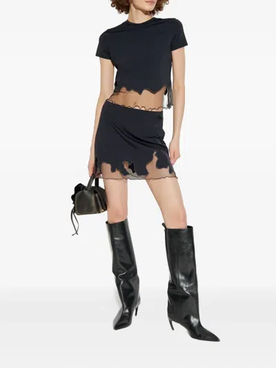 Diesel O-lane-r1 Tulle Insert Mini Skirt In Black