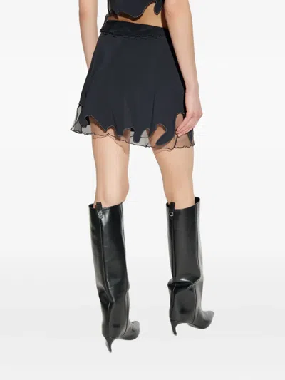 Diesel O-lane-r1 Tulle Insert Mini Skirt In Black