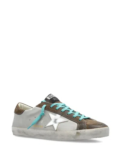 Golden Goose Super-star Distressed Sneakers In White