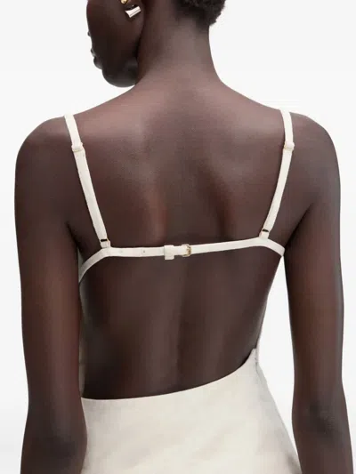 Jacquemus Saudade Draped Open-back Maxi Dress In Neutral