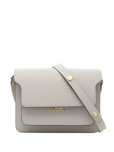 Pre-owned Marni 2010s Trunk Leather Shoulder Bag In Gray