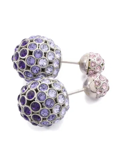Pre-owned Dior 2000s Rhinestone-embellished Earrings
