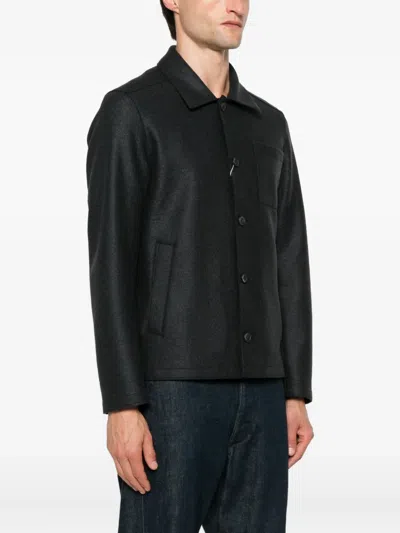 Herno Button-fastening Patch-pocket Jacket In Black