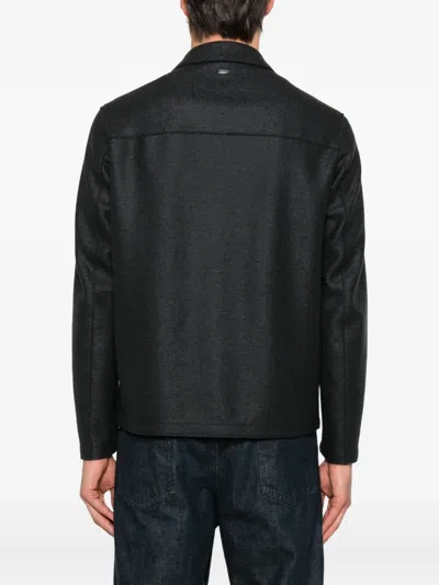 Herno Button-fastening Patch-pocket Jacket In Black