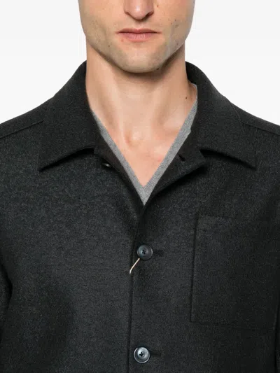 Herno Button-fastening Patch-pocket Jacket In Black