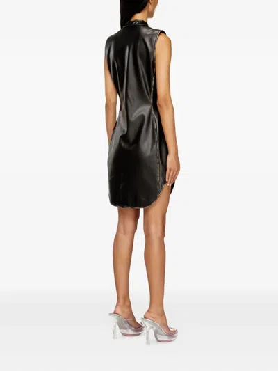 Diesel Zip-front Sleeveless Mini Dress In Blue