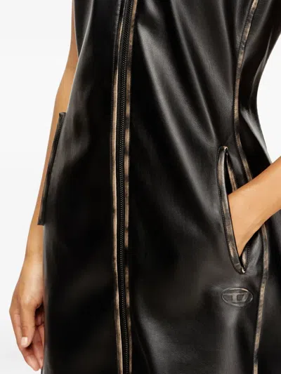Diesel Zip-front Sleeveless Mini Dress In Blue