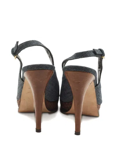 Pre-owned Stuart Weitzman  120mm Denim Sandals In Blue