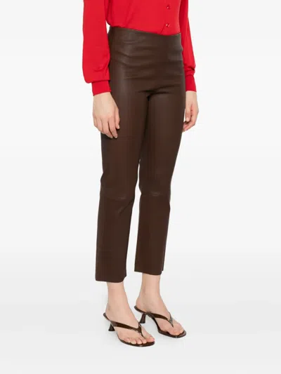 By Malene Birger Florentina Leather Trousers In Brown