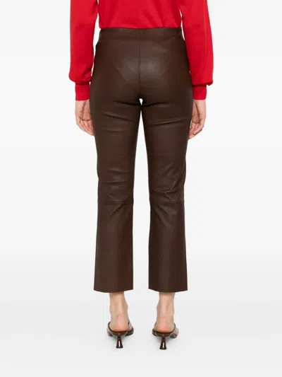 By Malene Birger Florentina Leather Trousers In Brown