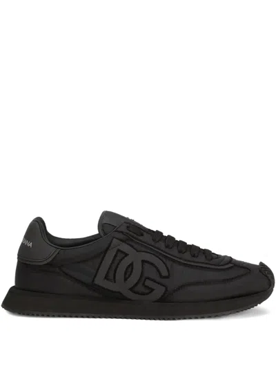 Dolce & Gabbana Logo-embellished Panelled Sneakers In Black