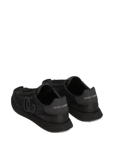 Dolce & Gabbana Logo-embellished Panelled Sneakers In Black