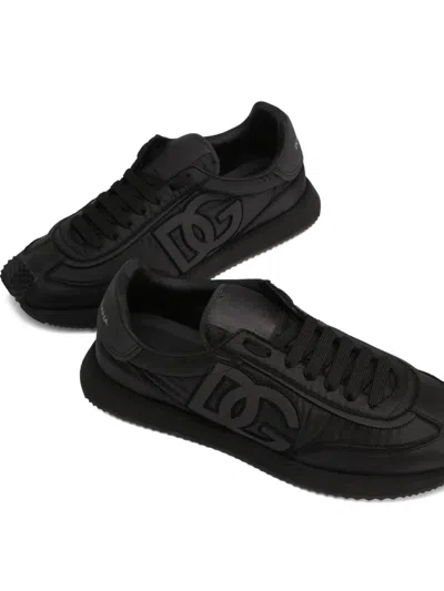 Dolce & Gabbana Logo-embellished Panelled Sneakers In Black