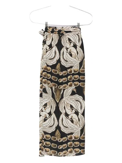 Maison La Plage Eva Midi Wrap Skirt In Gray