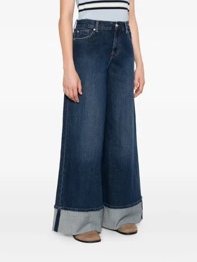 7 For All Mankind Marie Cuffed Jeans In Black