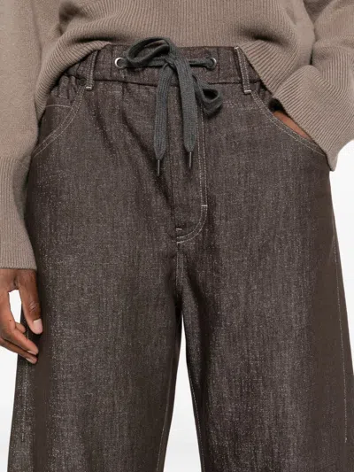 Brunello Cucinelli Drawstring-waist Trousers In Multi