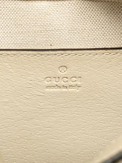 Pre-owned Gucci 2016-2025 Small Gg Supreme Textured Calfskin Web Ophidia Camera Bag Crossbody Bag In Brown