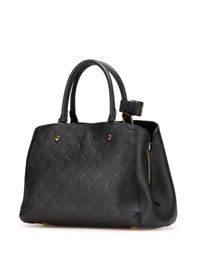 Pre-owned Louis Vuitton 2015 Monogram Empreinte Montaigne Mm Satchel In Black
