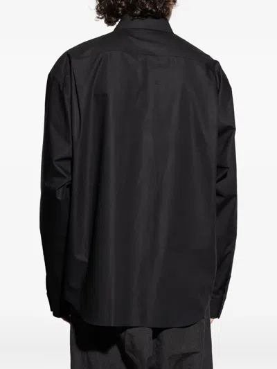 Balenciaga Logo-embroidered Shirt In Black