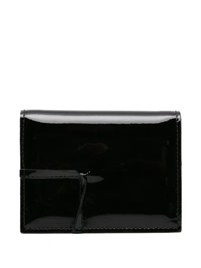 Comme Des Garçons Patent-leather Wallet In Black
