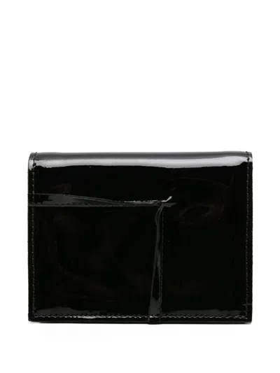 Comme Des Garçons Patent-leather Wallet In Black