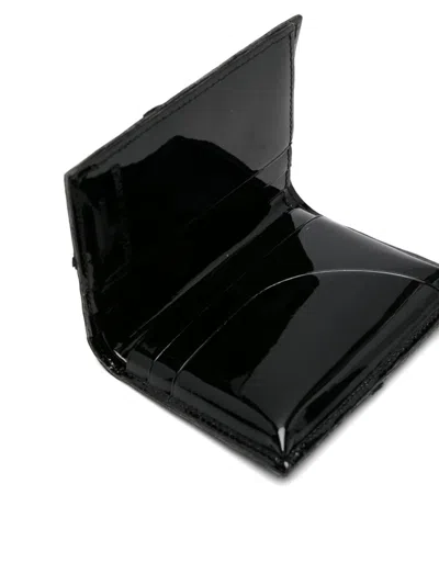 Comme Des Garçons Patent-leather Wallet In Black