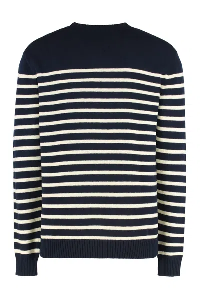 Valentino Garavani Crewneck Sweater With Bold Jacquard Motif In Black