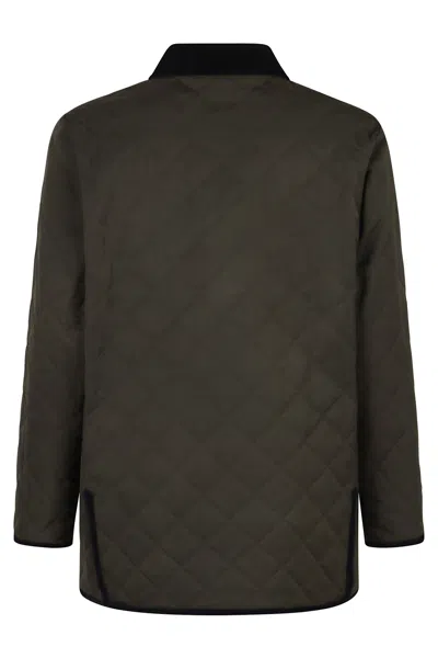 Valentino Garavani Olive Quilted Jacket With Vlogo Patch