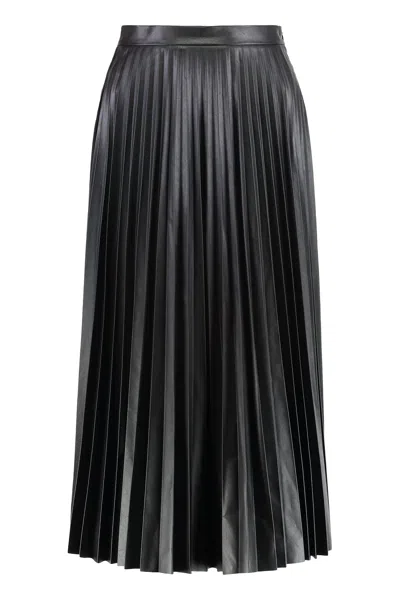 Mm6 Maison Margiela Pleated Faux Leather Midi Skirt