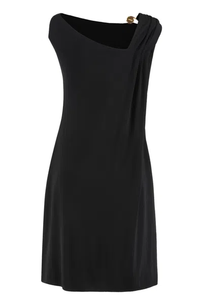 Versace Draped One Shoulder Knee Length Dress