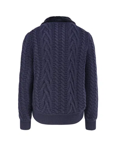 Brunello Cucinelli Sheepskin And Cashmere Padded Jacket In Blue