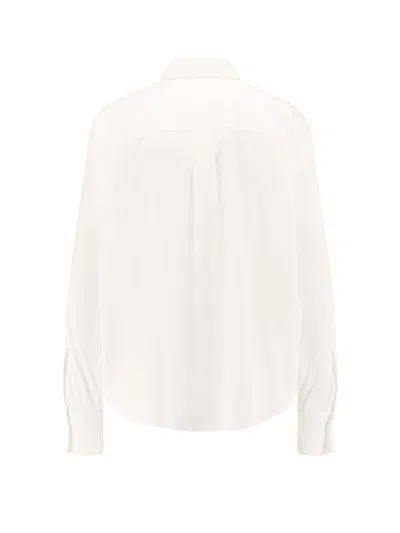 Brunello Cucinelli Women Cotton Blend Shirt With Monili Detail In White