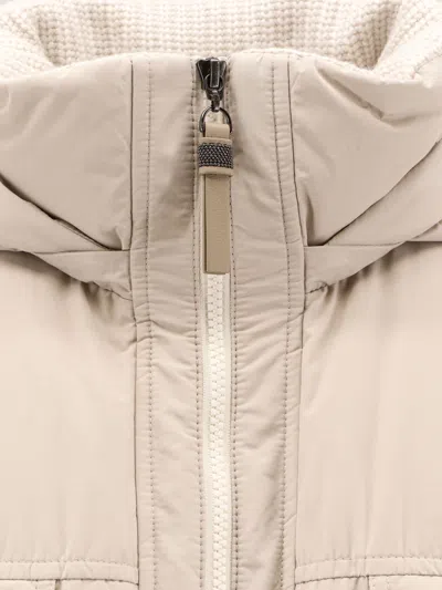Brunello Cucinelli Women Nylon And Cotton Hooded Down Jacket