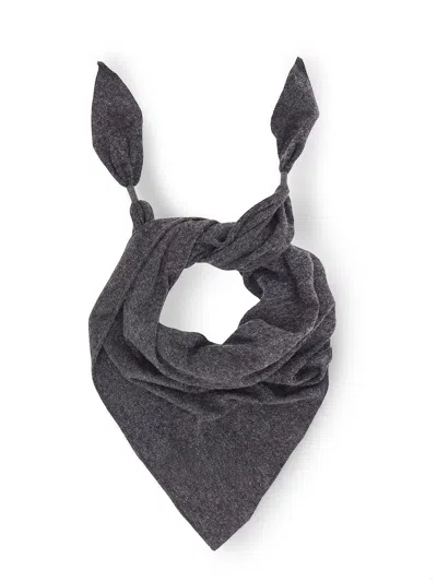 Brunello Cucinelli Women Cashmere Scarf With Monili Detail In Gray