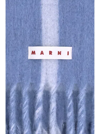 Marni Men Wool Scarf In Blue