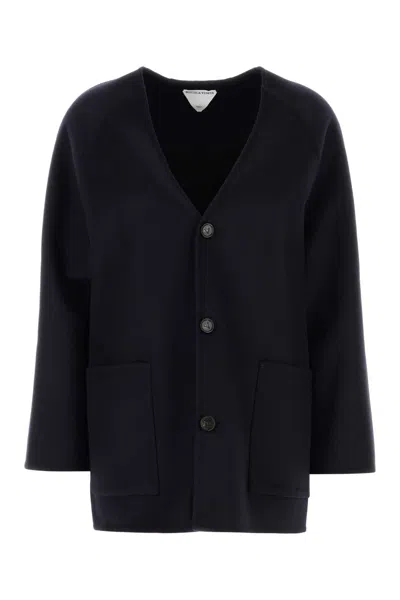 Bottega Veneta Cardigan Wool Blend Front Pockets In Blue