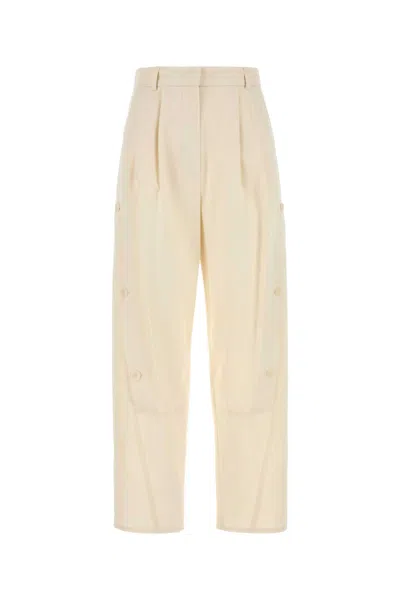 Max Mara Ivory Cotton Duomo Pant In Neutral