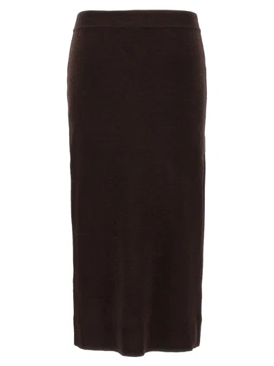 Victoria Beckham Wool Blend Button Detailing High Waist Skirt