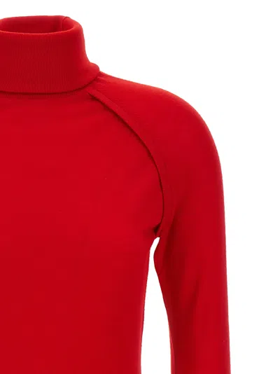 Victoria Beckham Turtleneck Raglan Long-sleeve Sweater In Red